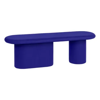 Banca albastra capitonata cu tapiterie din lana Rull - noo.ma imagine