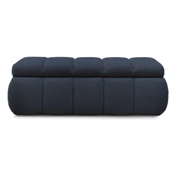 Banca albastru-inchis cu tapiterie din tesatura boucle - Bobochic Paris imagine
