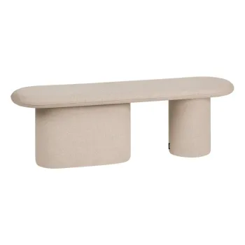 Banca bej capitonata cu tapiterie din lana Rull - noo.ma imagine