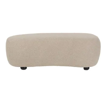 Banca bej capitonata cu tapiterie din tesatura boucle Noxx - White Label imagine