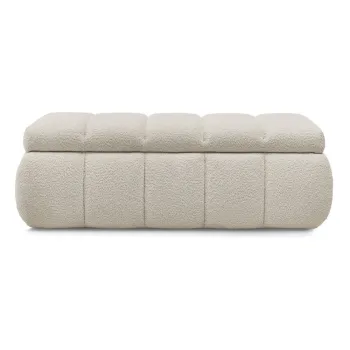 Banca bej cu tapiterie din tesatura boucle - Bobochic Paris imagine