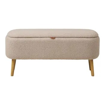 Banca bej cu tapiterie din tesatura boucle Harlow - House Nordic imagine