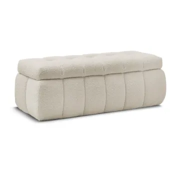 Banca bej cu tapiterie din tesatura boucle Mont Blanc - Bobochic Paris imagine