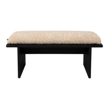 Banca bej cu tapiterie din tesatura boucle Shiho - Dutchbone imagine