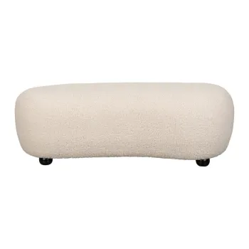 Banca crem capitonata cu tapiterie din tesatura boucle Noxx - White Label imagine