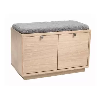 Banca cu spatiu de depozitare si sezut gri Rowico Confetti, latime 70 cm, natural imagine