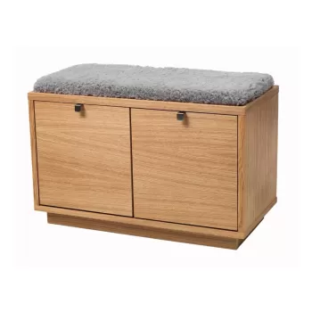 Banca cu spatiu de depozitare si sezut gri Rowico Confetti, latime 70 cm, natural imagine