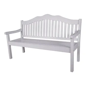 Banca de gradina alba din lemn masiv Austin - Garden Pleasure imagine