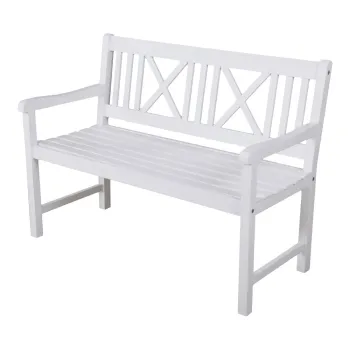 Banca de gradina alba din lemn masiv Malmo - Garden Pleasure imagine
