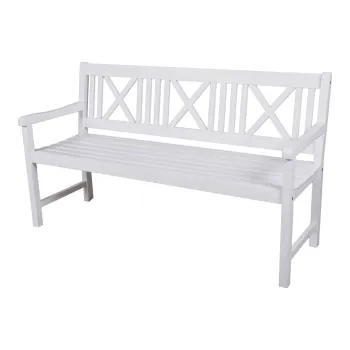 Banca de gradina alba din lemn masiv Malmo - Garden Pleasure imagine