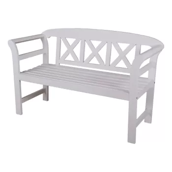 Banca de gradina alba din lemn masiv Vancouver - Garden Pleasure imagine