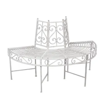 Banca de gradina alba din metal Varda - Garden Pleasure imagine