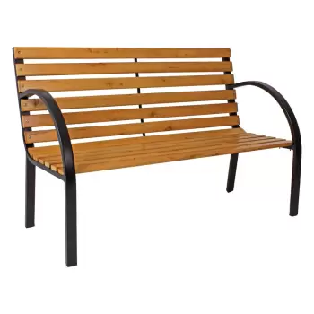 Banca de gradina din lemn si otel Garden Pleasure Bellevue imagine