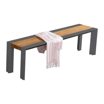 Banca de gradina gri inchis/maro din metal Silea - Garden Pleasure imagine