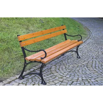 Banca de gradina in culoare naturala din lemn masiv - Rojaplast imagine