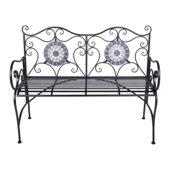 Banca de gradina neagra din metal Jalua - Garden Pleasure imagine