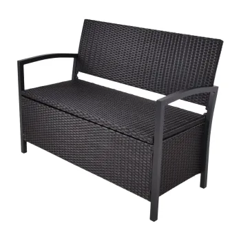 Banca de gradina neagra din ratan artificial Ferrara - Garden Pleasure imagine