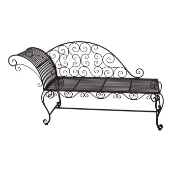 Banca de gradina neagra/maro inchis din metal Lamington - Garden Pleasure imagine