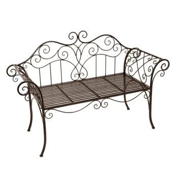 Banca de gradina neagra/maro inchis din metal Selene - Garden Pleasure imagine