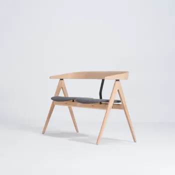 Banca din lemn de stejar Gazzda Ava, sezut gri imagine