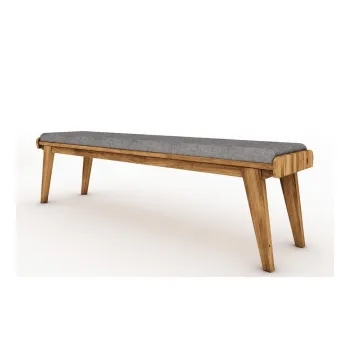 Banca din stejar cu sezut gri deschis Retro - The Beds imagine