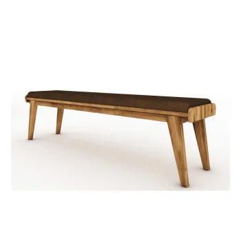 Banca din stejar cu sezut portocaliu Retro - The Beds imagine