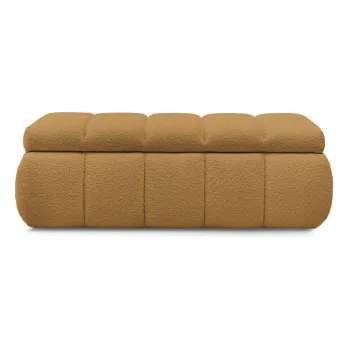 Banca galben ocru cu tapiterie din tesatura boucle - Bobochic Paris imagine