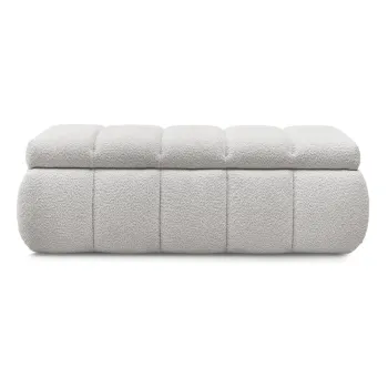 Banca gri deschis cu tapiterie din tesatura boucle - Bobochic Paris imagine