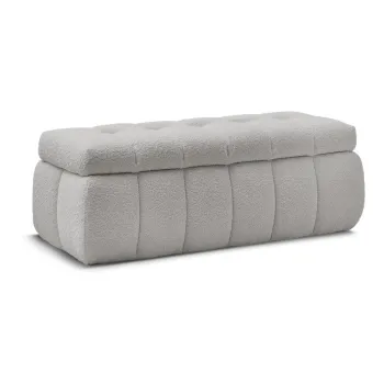 Banca gri deschis cu tapiterie din tesatura boucle Mont Blanc - Bobochic Paris imagine