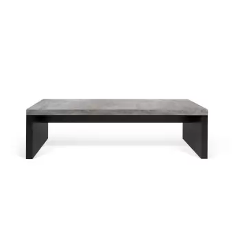 Banca in decor de beton TemaHome Detroit, 140 x 43 cm, negru - gri imagine