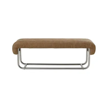 Banca maro din metal/capitonata cu tapiterie din chenille Mindy - Ellos Home imagine