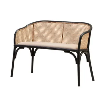 Banca neagra/in culoare naturala capitonata Cebu - Premier Housewares imagine