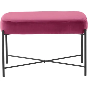 Banca roz cu tapiterie din catifea Berry - Storaa imagine
