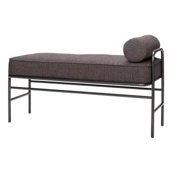 Banca tapitata / Divan cu perna Hubsch Pipe, maro imagine