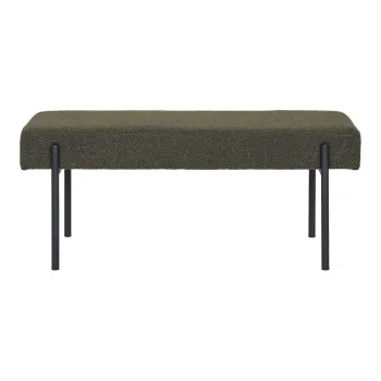 Banca verde-inchis cu tapiterie din tesatura boucle Swindon - House Nordic imagine