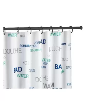 Bara telescopica pentru perdea de dus Wenko, lungime 110 - 185 cm, negru imagine