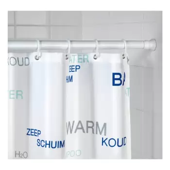 Bara telescopica pentru perdea dus Wenko, o 2 cm; lungime 110 - 185 cm, alb imagine