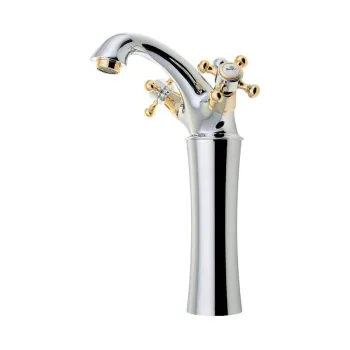 Baterie argintiu-lucios/aurie pentru chiuveta inalta Antea - Sapho imagine