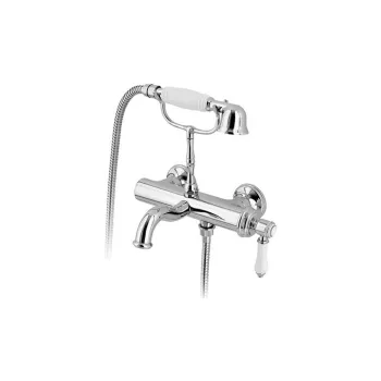 Baterie argintiu-lucios pentru cada cu montare pe perete (2 iesiri) Vienna - Sapho imagine