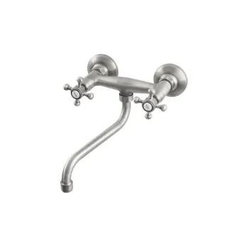 Baterie argintiu-mat pentru chiuveta cu montare pe perete (1 iesire) Antea - Sapho imagine