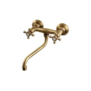 Baterie in culoarea bronzului pentru chiuveta cu montare pe perete (1 iesire) Antea - Sapho imagine