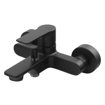 Baterie negru-mat pentru cada cu montare pe perete (2 iesiri) Pax - Sapho imagine