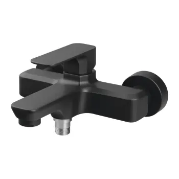 Baterie negru-mat pentru cada cu montare pe perete (2 iesiri) Spy - Sapho imagine