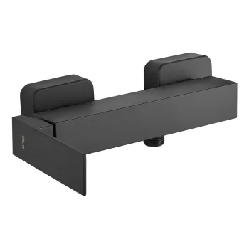 Baterie negru-mat pentru dus cu montare pe perete (1 iesire) Latus - Sapho imagine
