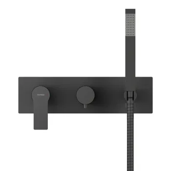 Baterie negru-mat pentru dus incastrata (2 iesiri) Pax - Sapho imagine