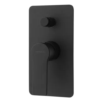 Baterie negru-mat pentru dus incastrata (2 iesiri) Pax - Sapho imagine