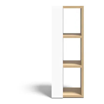 Biblioteca alba/cu aspect de lemn de stejar 40x114 cm Ella - TemaHome imagine