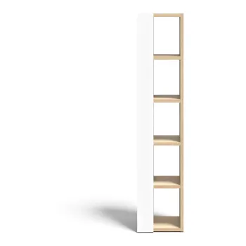 Biblioteca alba/cu aspect de lemn de stejar 40x188 cm Ella - TemaHome imagine