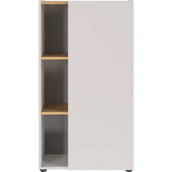 Biblioteca alba cu aspect de lemn de stejar 61x110x34 cm Adrano - Germania imagine