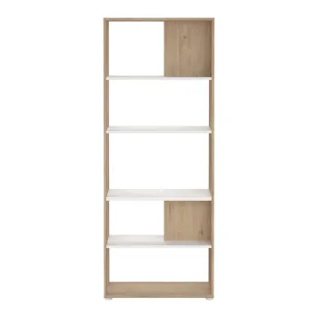 Biblioteca alba/cu aspect de lemn de stejar 80x205 cm Sign - Tvilum imagine